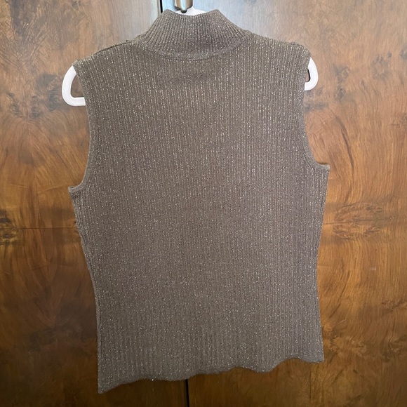 VTG brown knit mock neck top - Picture 2 of 5